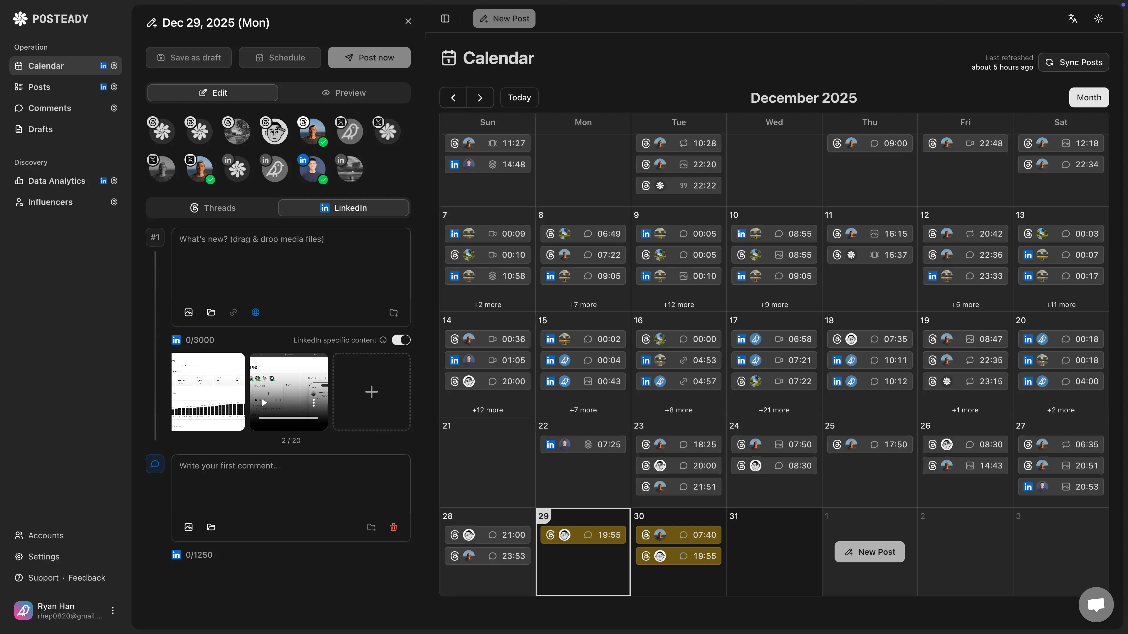 Schedule your posts across multiple platforms